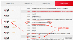 中央5套乒乓球直播时间表：咪咕体育下午2点直播CCTV5不转播！